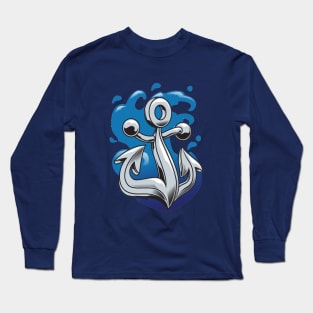 Navy Anchor Long Sleeve T-Shirt